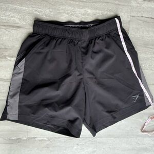 Gymshark Black Men's Athletic Shorts with Gray Side Panels